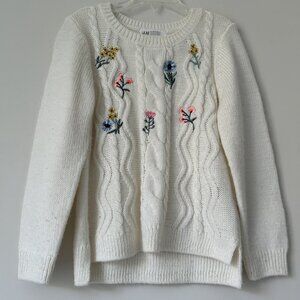H&M white floral sweatshirt